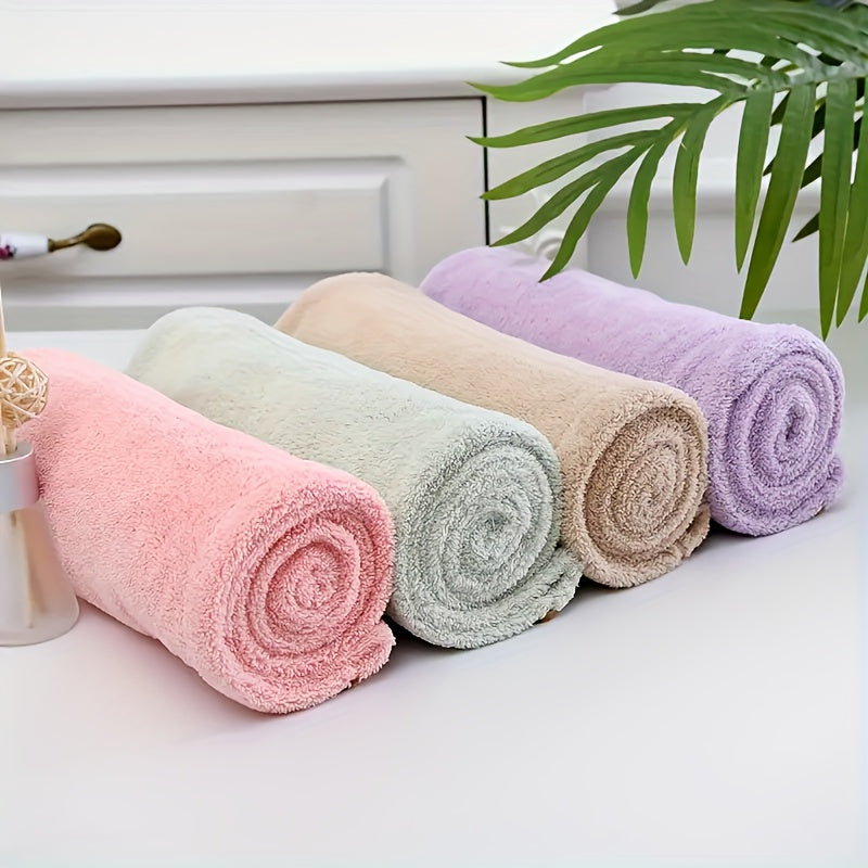 Soft Hair Drying Cap, Cute Solid Color Thickened Hair Towel for Bathroom, Water Absorbent Quick-Drying Shower Cap, Bathroom Supplies