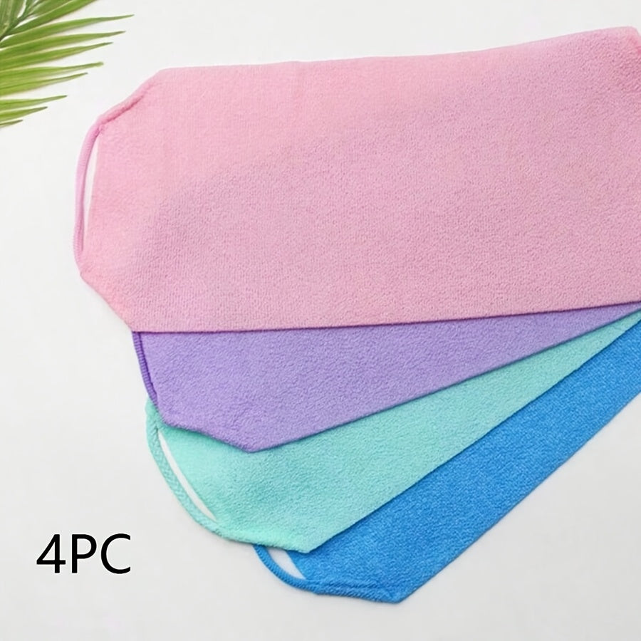 Long Strip Back Scrubber, Strong Exfoliating Back Scrub Towel for Home Use, Single Pack/Four-Pack