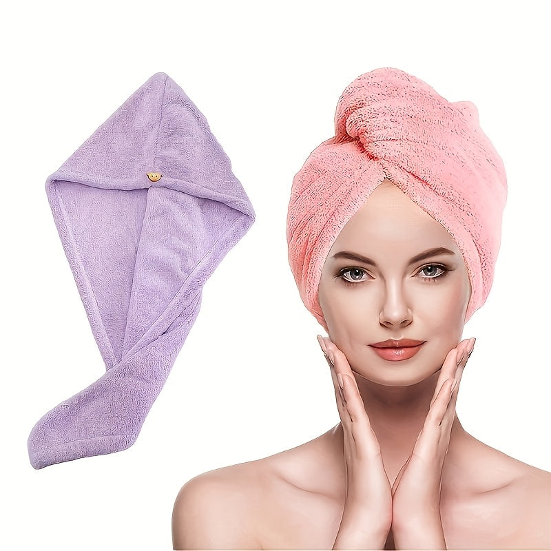 Quick-Drying Towels for Hair – Features an Adjustable Pressure Button Suitable for All Hair Types, Designed with Ultra-Absorbent Microfiber, Portable And Machine Washable, Perfect for Home And Travel, Microfiber Towels for After Showering
