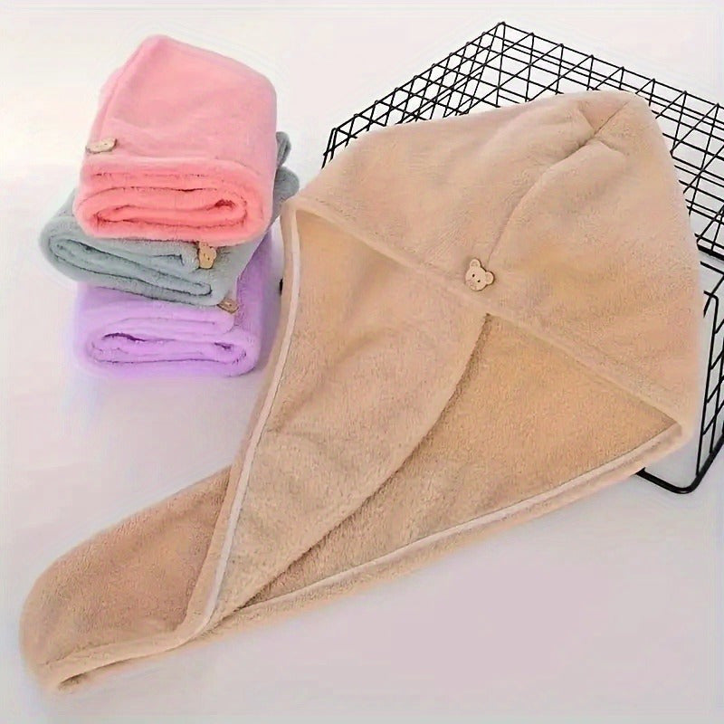Quick-Drying Towels for Hair – Features an Adjustable Pressure Button Suitable for All Hair Types, Designed with Ultra-Absorbent Microfiber, Portable And Machine Washable, Perfect for Home And Travel, Microfiber Towels for After Showering